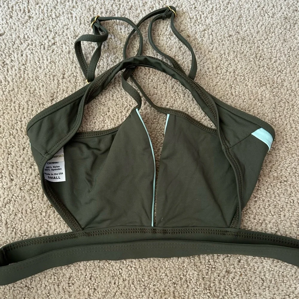 NWOT L*Space Platinum bikini top green